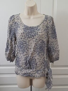 Anthropologie Maple | Silk Abstract Printed Blouse 100% Silk -Size 6